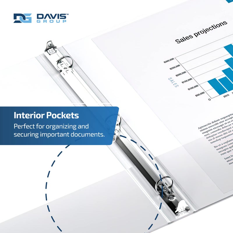 Davis Group Premium Economy 6-Pack 3-Ring Binders for School or Office, Round-Ring Binders, 1 Inch, White - Image 5